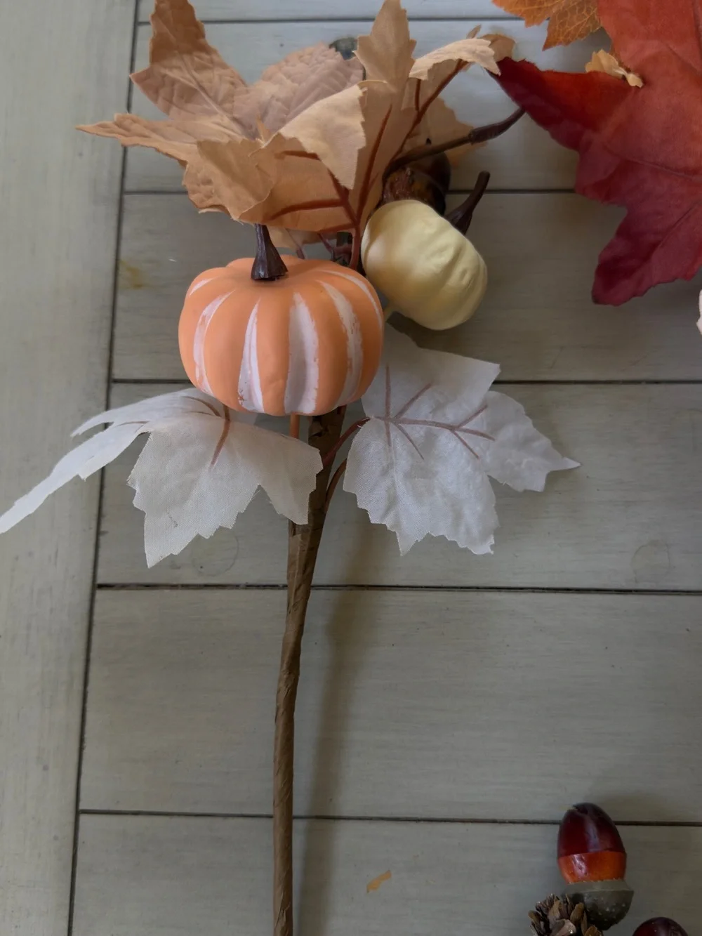 Autumn Harvest Decorative Fall Stems - Assorted Rust, Cream & Brown